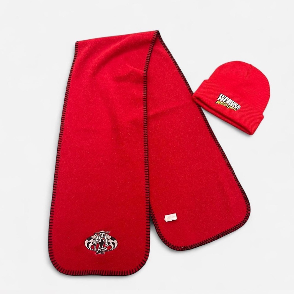 Red Kids Scarf and Beanie Set